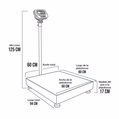 Balanza de Plataforma Tecnisa THW de 500 Kilos de 80 x 60 cm