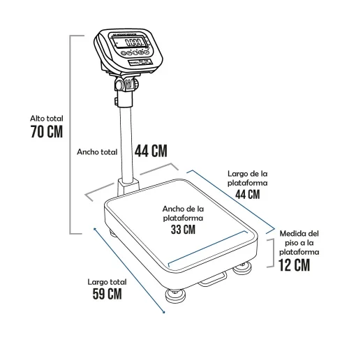 Balanza de Plataforma Tecnisa THW de 60 Kilos 44 x 33 cm