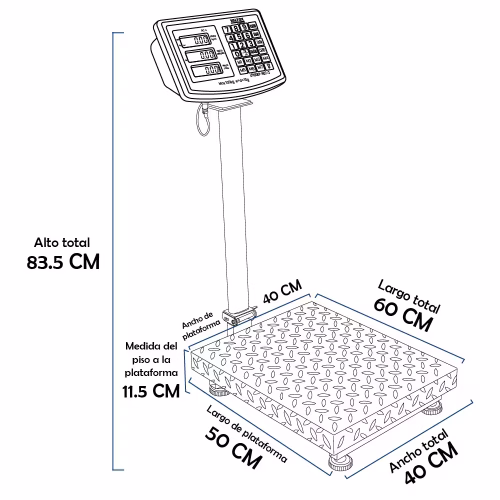 Balanza de Plataforma Valtox LP300EP-607-2 de 300 Kilos 50 x 40 cm