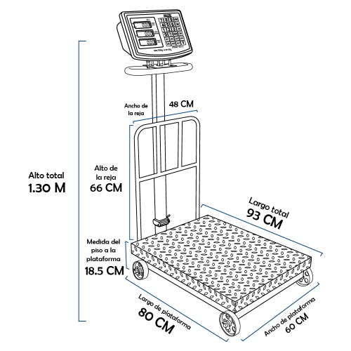 Balanza de Plataforma Valtox LP600 SPR de 500 Kilos 80 x 60 cm