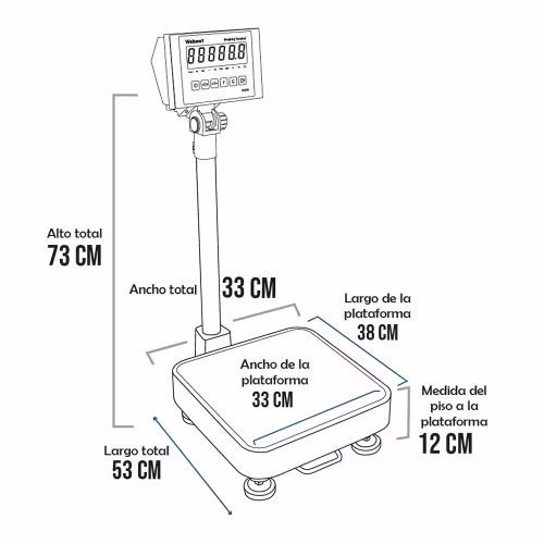 Balanza de Plataforma WEBOWT ID226 de 50 Kilos 38 x 33 cm