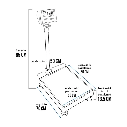 Balanza de Plataforma WEBOWT ID226 de 500 Kilos 60 x 50 cm