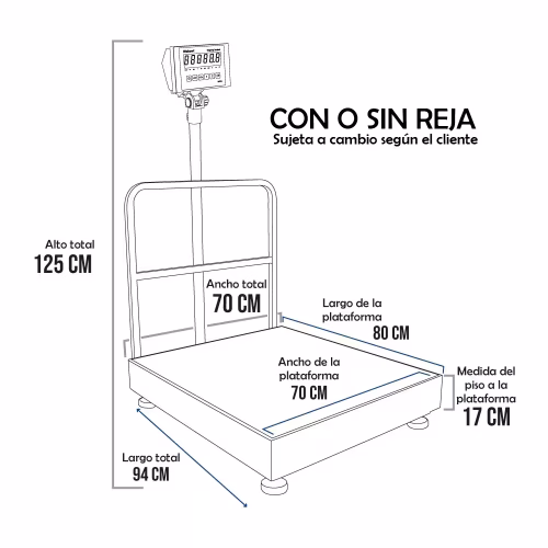 Balanza de Plataforma WEBOWT ID226 de 600 Kilos 80 x 70 cm