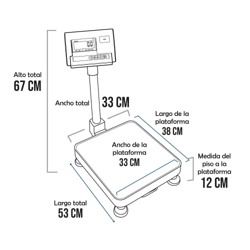 Balanza de Plataforma Yaohua A12 de 60 Kilos