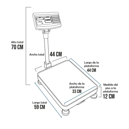 Balanza de Plataforma e-Accura SB-51 de 150 Kilos 44 x 33 cm