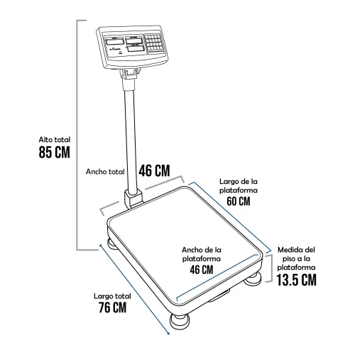 Balanza de Plataforma e-Accura SB-51 de 200 Kilos de 60 x 46