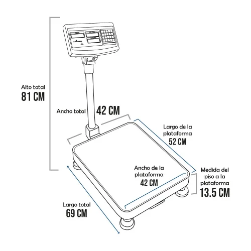 Balanza de Plataforma e-Accura SB-51 de 300 Kilos 52 x 42 cm