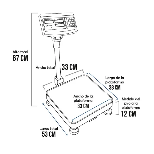 Balanza de Plataforma e-Accura SB-51 de 50 Kilos 38 x 33 cm
