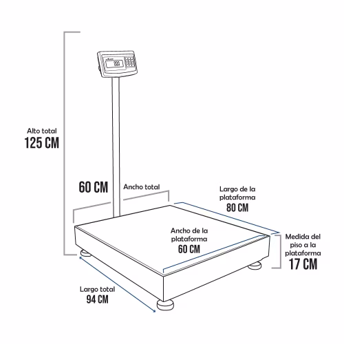 Balanza de Plataforma e-Accura SB-53 de 600 Kilos 80 x 60 cm