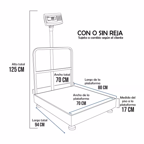 Balanza de Plataforma e-Accura SB-53 de 600 Kilos 80 x 70 cm