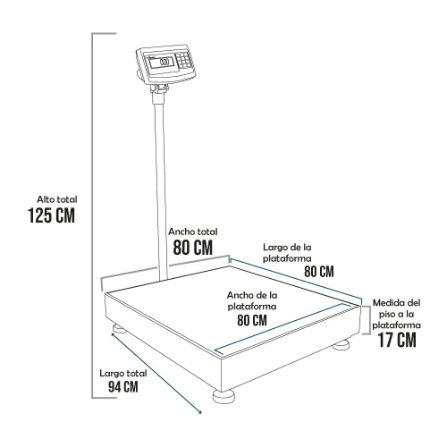 Balanza de Plataforma e-Accura SB-53 de 600 Kilos 80 x 80 cm