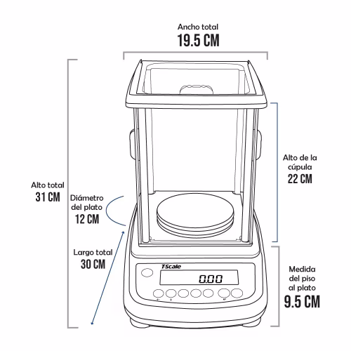 Balanza de Precisión T-Scale EHB-3000 de 3 Kilos