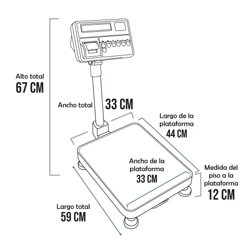 Balanza para Veterinaria T-Scale T2200P de 100 Kilos