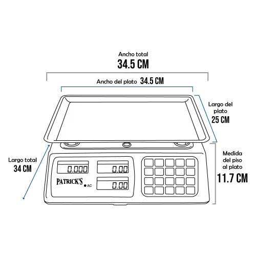 Balanza Patrick's ACS-826T de 30 Kilos